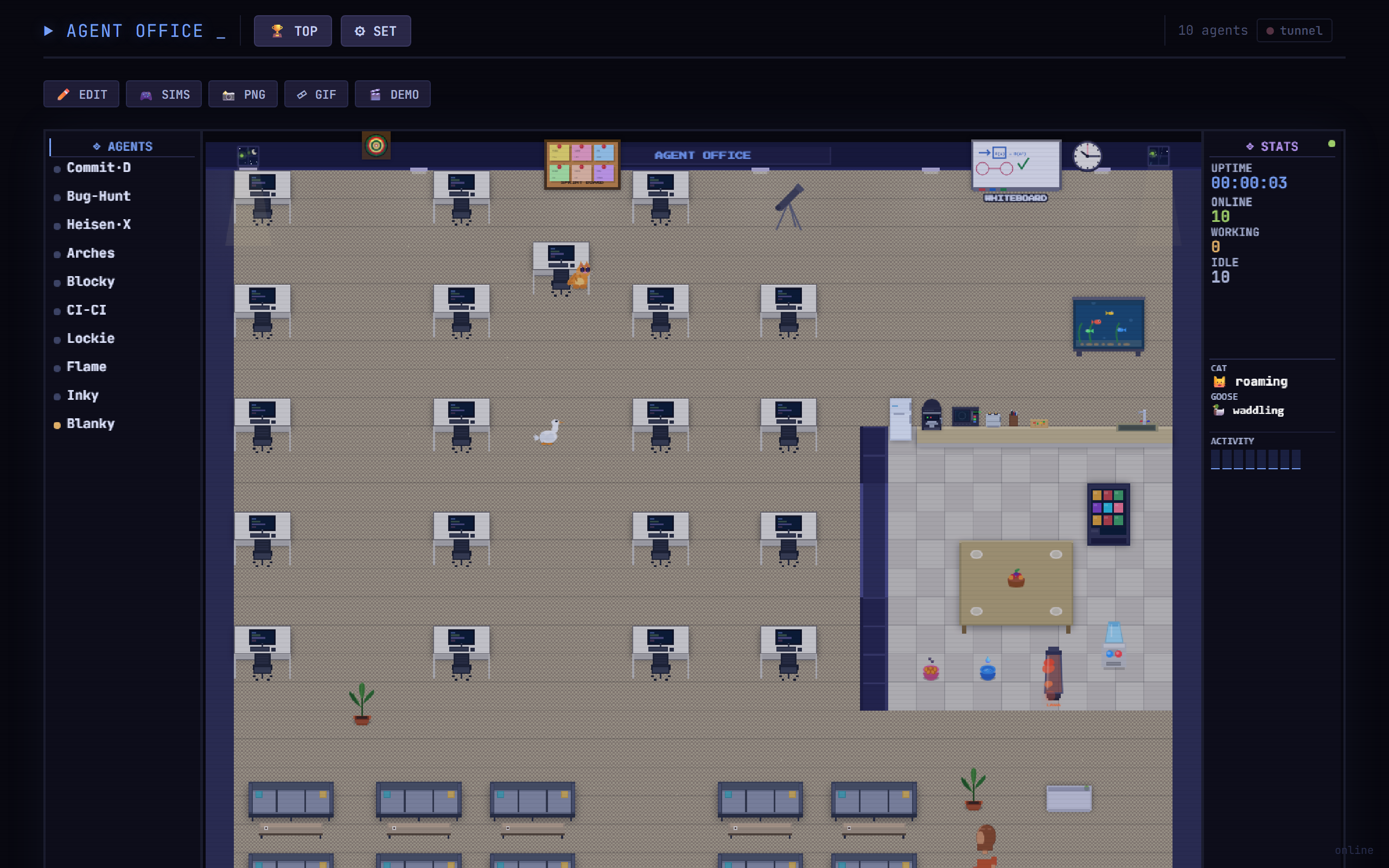 Office floor — 20 agents